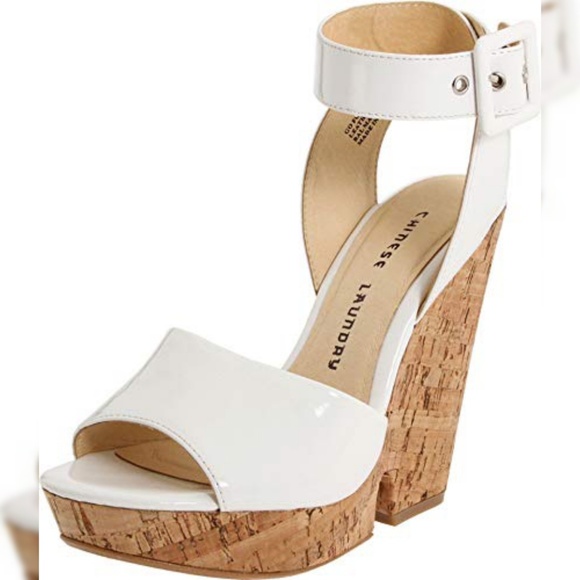 Chinese Laundry Shoes - Chinese Laundry White Cork Wedge Heel